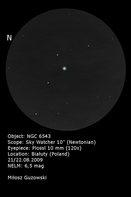 Szkic NGC6543 oraz Gamma And